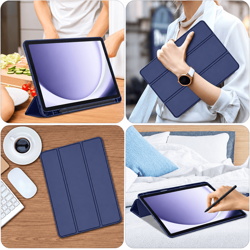 techplus Ultra Slim PU Leather Magnetic Case For Samsung Galaxy Tab A9 Plus Blue Ultra Slim PU Leather Magnetic Case For Galaxy Tab A9