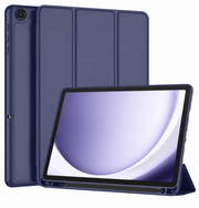 techplus Thin PU Leather Magnetic Case With Pencil Holder For Samsung Galaxy Tab A9 Blue Samsung Galaxy Tab A9 Thin PU Leather Magnetic Case