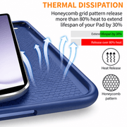 techplus Ultra Thin PU Leather Magnetic Case For Samsung Galaxy Tab A11 Plus Blue Blue Thin PU Leather Magnetic Case For Tab A11 Plus
