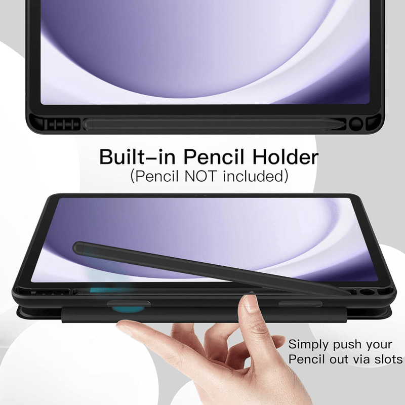 techplus Ultra Thin PU Leather Magnetic Case With Pencil Holder For Galaxy Tab A9 Ultra Thin PU Leather Magnetic Case For Galaxy Tab A9