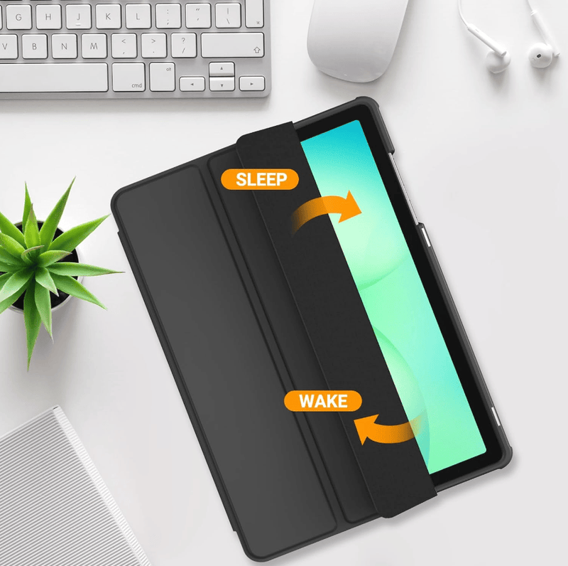 techplus Ultra Thin PU Leather Magnetic Case With Pencil Holder For Samsung Galaxy Tab A11 Ultra Thin PU Leather Magnetic Case for Galaxy Tab A11