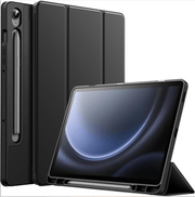 techplus Ultra Thin Leather Magnetic Case For Samsung Galaxy Tab S9 FE With Pencil Holder Ultra Thin Leather Magnetic Case For Galaxy Tab S9 FE