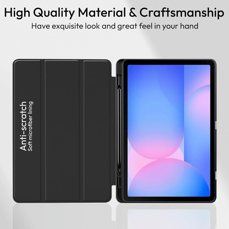 techplus Thin PU Leather Magnetic Case With Pencil Holder For Samsung Galaxy Tab S10 FE PU Leather Magnetic Case for Galaxy Tab S10 FE Pencil