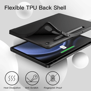 techplus Ultra Thin PU Leather Magnetic Case With Pencil Holder For Samsung Galaxy Tab S9 Ultra Thin PU Leather Magnetic Case for Galaxy Tab S9
