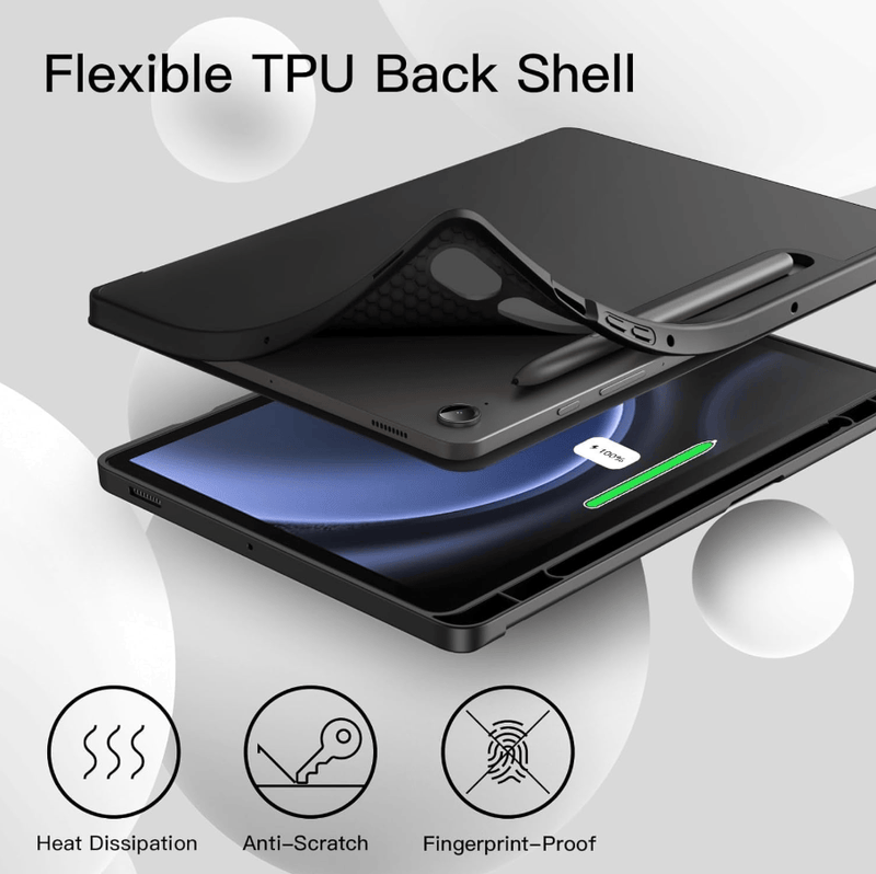 techplus Ultra Thin PU Leather Magnetic Case With Pencil Holder For Samsung Galaxy Tab S9 Ultra Thin PU Leather Magnetic Case for Galaxy Tab S9