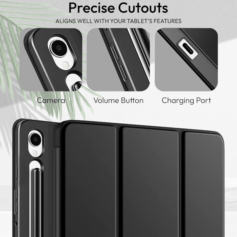 techplus Thin PU Leather Magnetic Case With Pencil Holder For Samsung Galaxy Tab S10 FE PU Leather Magnetic Case for Galaxy Tab S10 FE Pencil