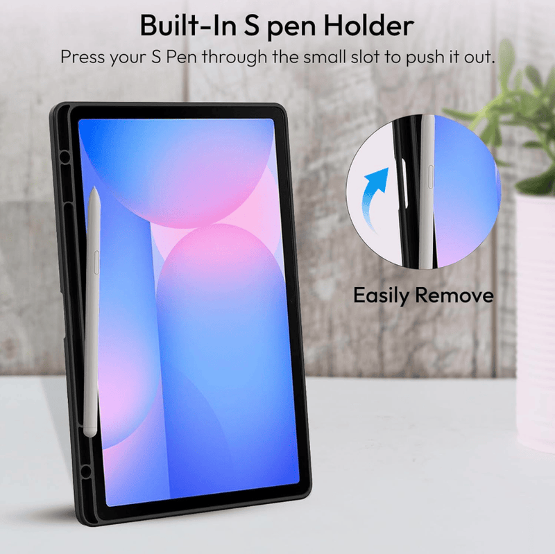 techplus Ultra Thin PU Leather Magnetic Case With Pencil Holder For Samsung Galaxy Tab S9 Ultra Thin PU Leather Magnetic Case for Galaxy Tab S9