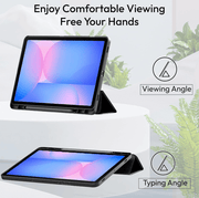 techplus Ultra Thin Leather Magnetic Case For Samsung Galaxy Tab S9 FE With Pencil Holder Ultra Thin Leather Magnetic Case For Galaxy Tab S9 FE