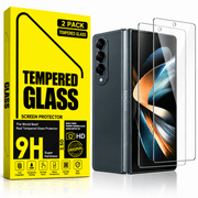 techplus Samsung Galaxy Z Fold 3 Tempered Glass Screen Protector 2 Pack HD Clear Samsung Galaxy Z Fold 3 Tempered Glass Protector 2 Pack