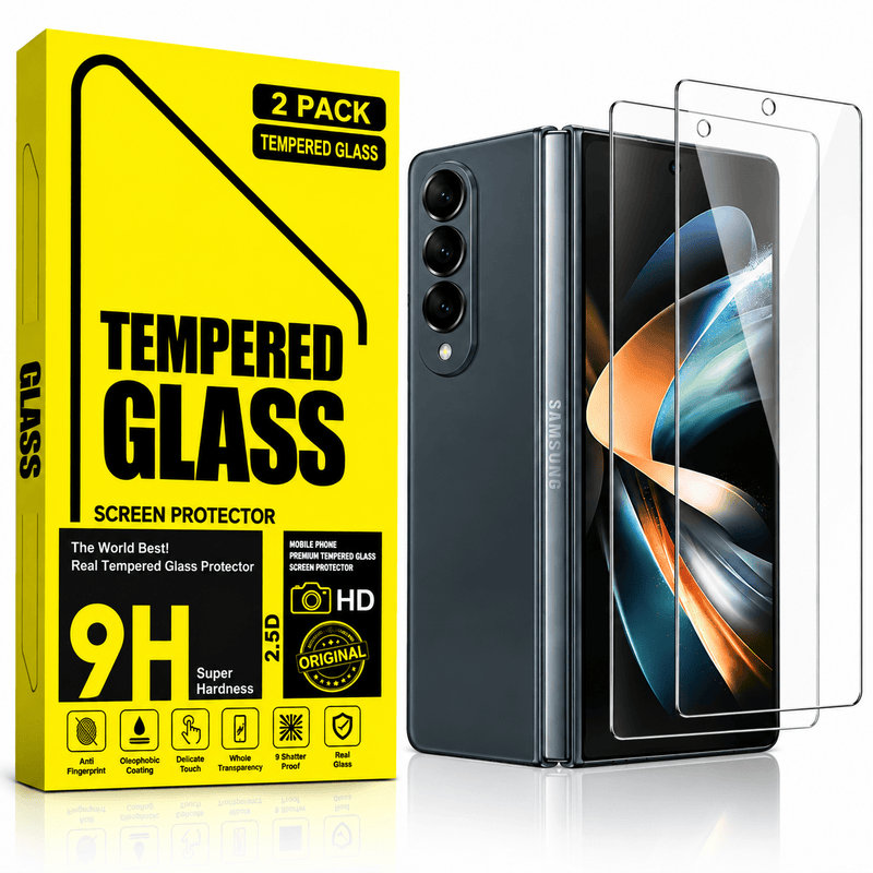 techplus Samsung Galaxy Z Fold 3 Tempered Glass Screen Protector 2 Pack HD Clear Samsung Galaxy Z Fold 3 Tempered Glass Protector 2 Pack