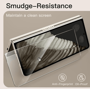 techplus Samsung Galaxy Z Fold 5 Tempered Glass Screen Protector 2 Pack 9H HD Clear Samsung Galaxy Z Fold 5 Tempered Glass Screen Protector