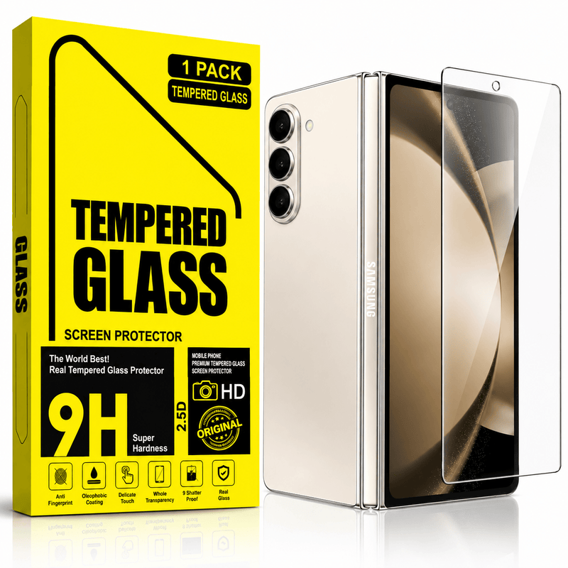 techplus Samsung Galaxy Z Fold 4 Tempered Glass Screen Protector Front 9H HD Clear Samsung Galaxy Z Fold 4 Front Tempered Glass Protector