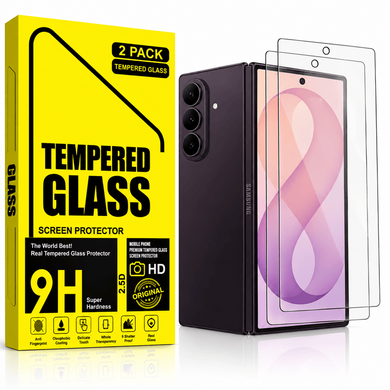 techplus Samsung Galaxy Z Fold 8 Ultra Tempered Glass Screen Protector 2 Pack 9H Clear Samsung Galaxy Z Fold 8 Ultra Tempered Glass Protector