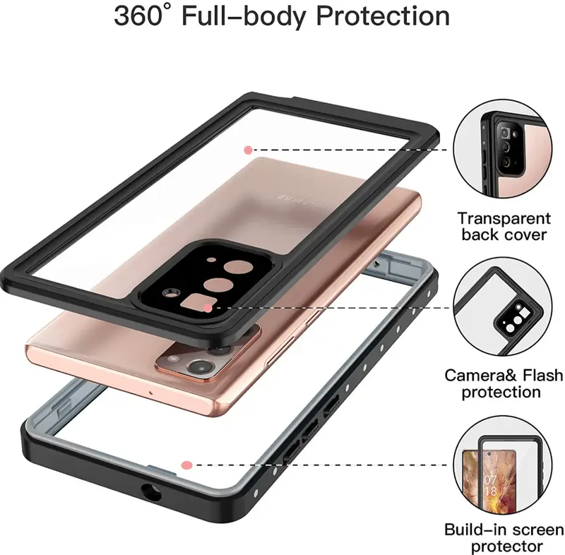 Waterproof Shockproof Case for Samsung Galaxy Note 20 by techplus