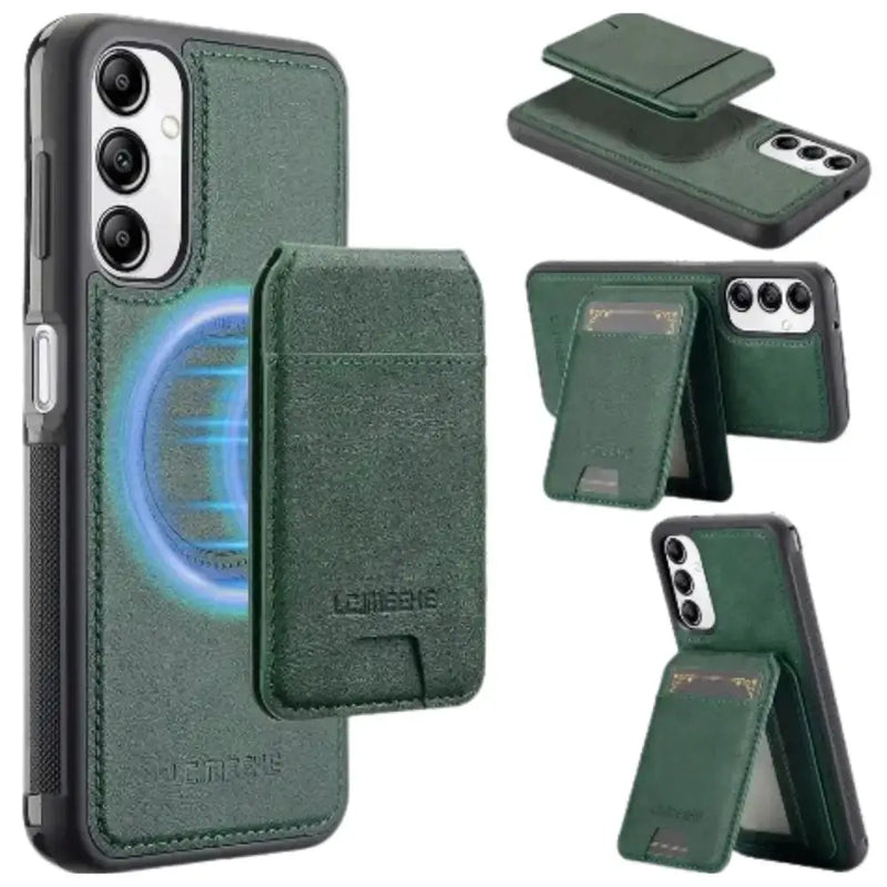 Magsafe Wallet Case for Samsung S/A Series 2-in-1 (Green) by Habicare