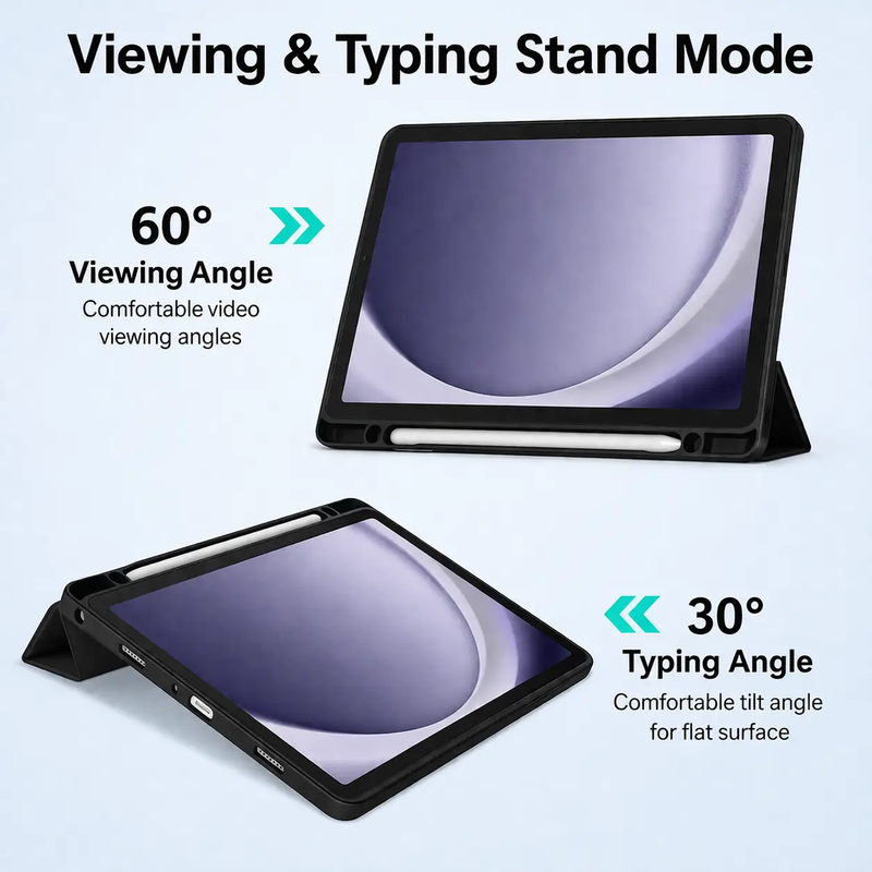 Samsung Galaxy Tab A9 Clear Back Acrylic Case – Transparent Slim Shockproof Cover by techplus