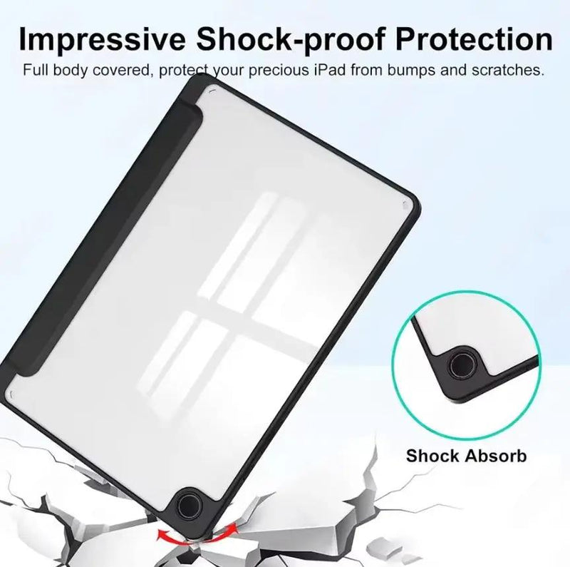 Samsung Galaxy Tab A11+ Clear Back Acrylic Case – Transparent Shockproof Cover with Stand by techplus