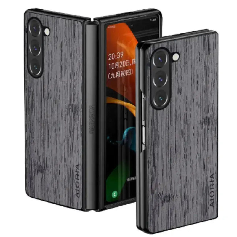 Leather & Bamboo Case for Samsung Galaxy Z Fold 5 by Habicare