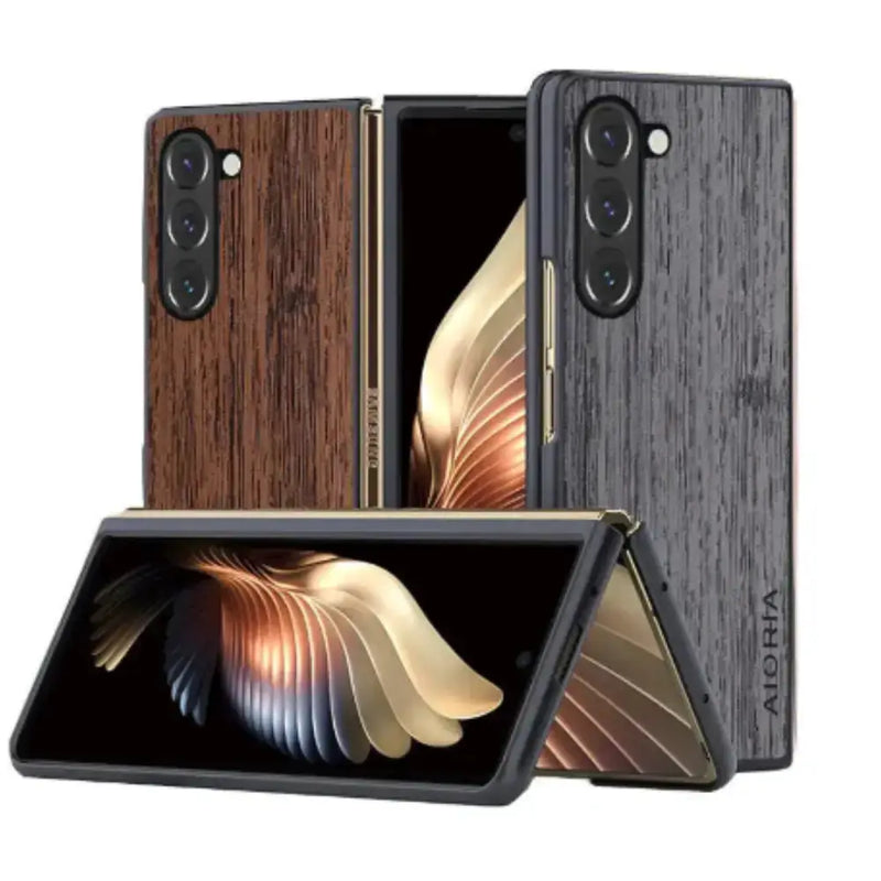 Leather & Bamboo Case for Samsung Galaxy Z Fold 5 by Habicare