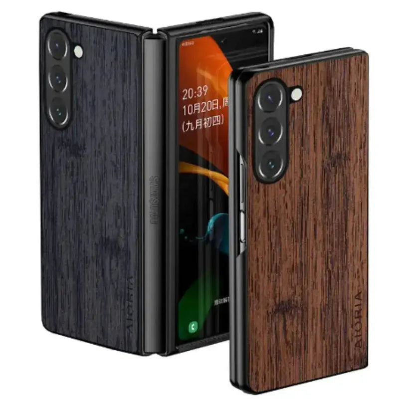 Leather & Bamboo Case for Samsung Galaxy Z Fold 5 by Habicare