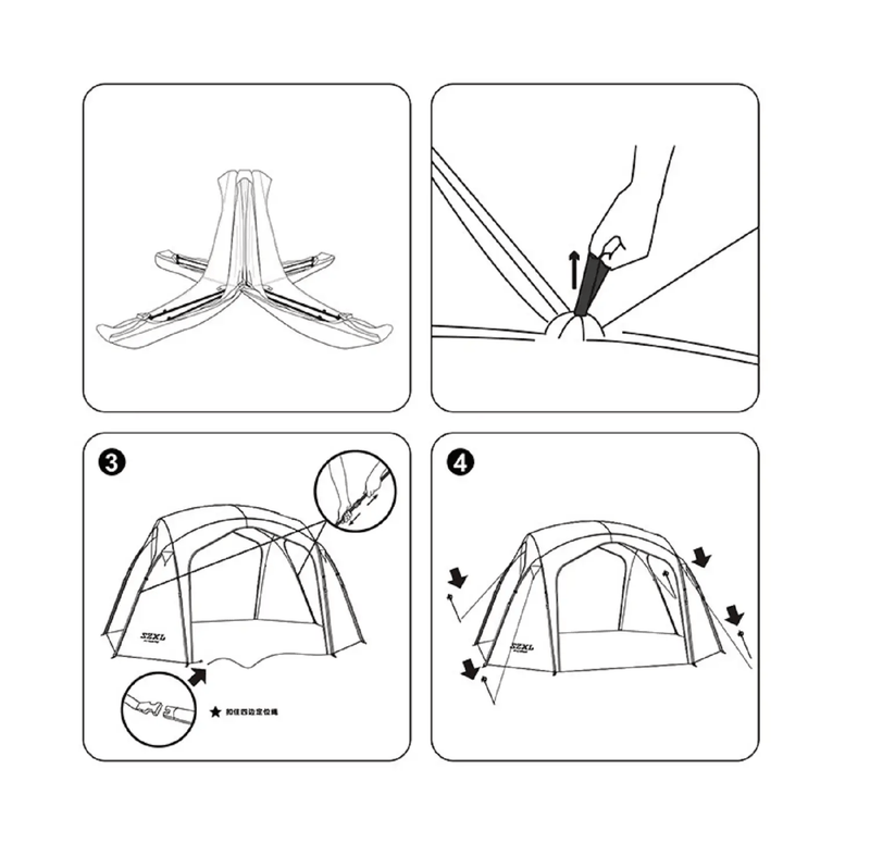 Automatic Dome Canopy & Tent – Includes 4 Side Walls and 1 Groundsheet SZXL9781 by ECOTREK