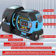 60m 3 in 1 Digital Measure Tape Laser Distance Meter Range Finder by salelink.co.nz