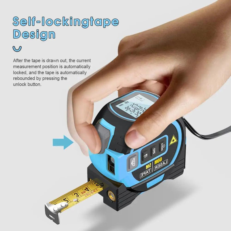 60m 3 in 1 Digital Measure Tape Laser Distance Meter Range Finder by salelink.co.nz