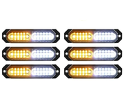 LED Strobe Lights(Amber/White) 6PCS by salelink.co.nz