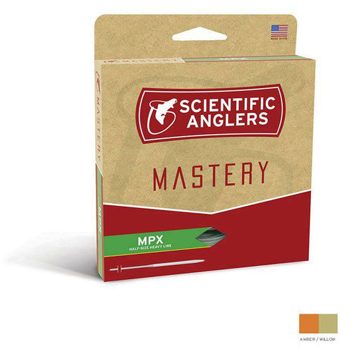 S.A. Mastery MPX fly line packaging image featuring smooth floating design.