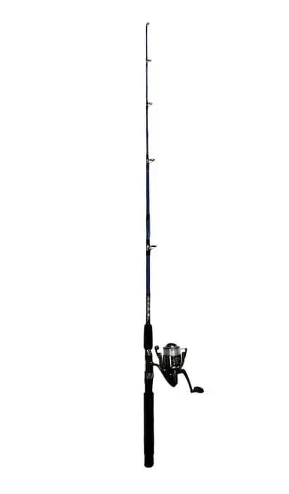 Rod 4 Ft 6 2 Piece (Blue) with spinning reel, perfect for kids fishing adventures.