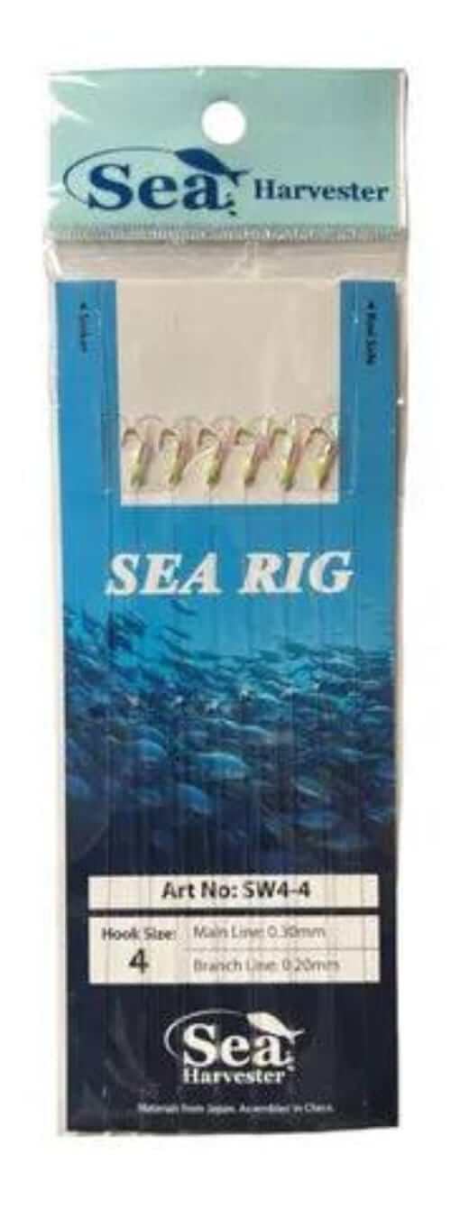 Sea Harvester Sabikis packaged bait rig with six hooks for fishing