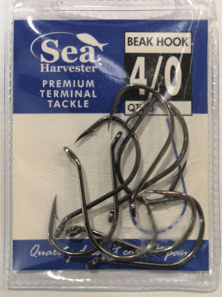 Sea Harvester Black beak hook 4/0 pkt 8 - Action Outdoors Kiwi