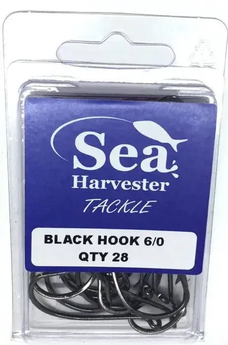 Sea Harvester Black Beak Hook 6/0 Bulk 28 pack with strong and lightweight fishing hooks.