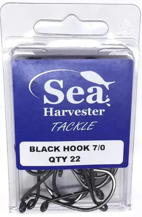 Black Beak Hook 7/0 Bulk 22 packaging with 22 strong hooks for fishing tackle.