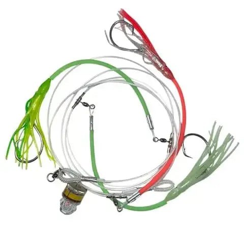 Bluenose , Triple Hook Rig With Diamond Light featuring robust hooks and vibrant lures for deep-sea fishing.