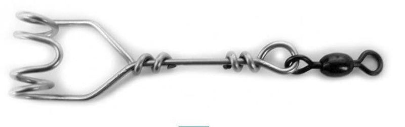 Two Way Slidebait Swivel Clip Qty 2, stainless steel fishing clip for attaching bait securely.