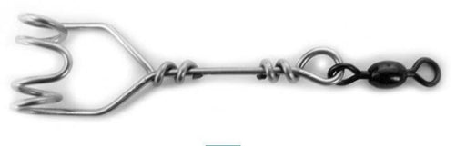 Two Way Slidebait Swivel Clip Qty 2, stainless steel fishing clip for attaching bait securely.