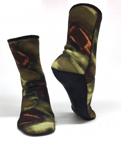 Free Diving Sock Small 3mm Camo - Action Outdoors Kiwi