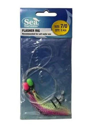 Sea Harvester Flasher Rigs (octopus) pre-tied flasher rig for saltwater fishing with colorful lures.
