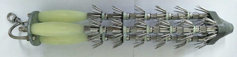 Super Lumo Squid Jig designed for attracting squid with bright luminescence and deep water performance.