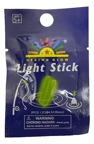 Light Sticks 4.5mm X 39mm 2 Pieces Per Pack in packaging, perfect for night fishing and visibility.