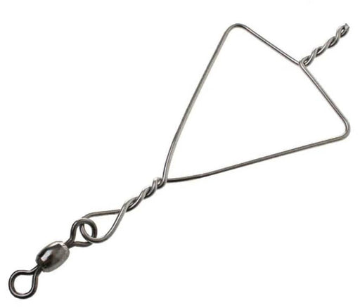 Triangle Set Line Clips - Sturdy clip with swivel for securing bait and trace to prevent tangling in longline fishing.