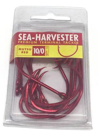 Sea Harvester Mutsu red hook 4/0 pkt 8 - Action Outdoors Kiwi