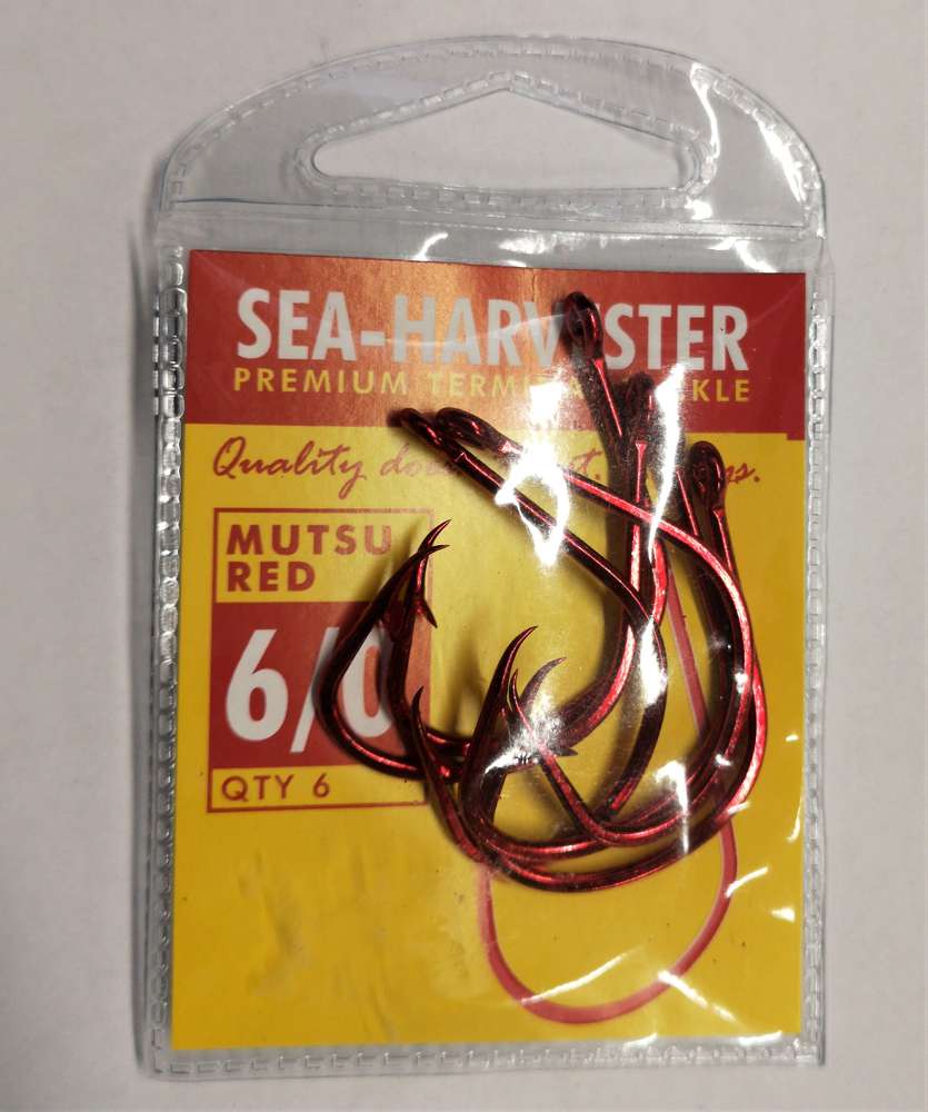 Sea Harvester Mutsu red hook 6/0 pkt 6 - Action Outdoors Kiwi