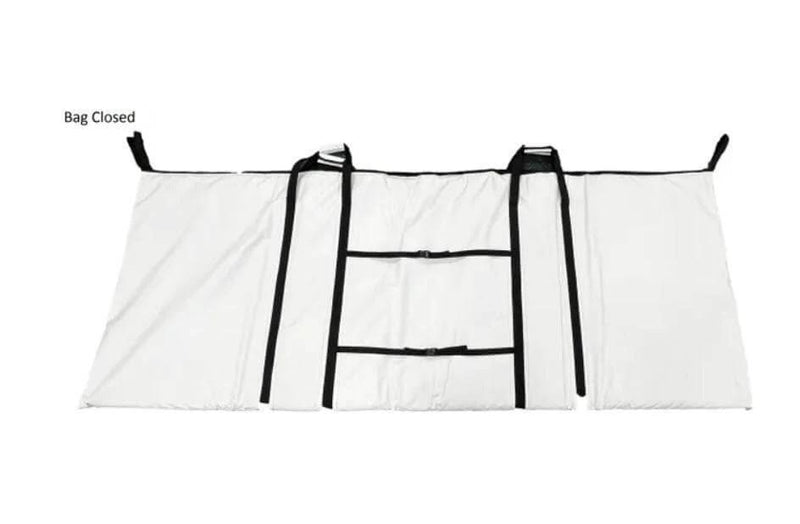 MAF Marlin Fish Bag Zipless 2.4m X 1m 12mm EPE shown closed with Velcro closures and adjustable straps.