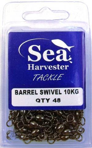 Barrel Swivel 10kg B/S Bulk pack of 48 pcs in packaging showing 48 pieces of barrel swivels.