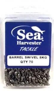 Barrel Swivel 8kg Bulk 70 in a compact pack, perfect for fishing without line twists or tangles.