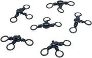 SH Blue Cross Line Swivel 10kg - set of six 3-way black swivels for fishing line connections
