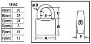 Marine Padlock - Set of 3 Stainless Padlocks dimensions and specifications diagram