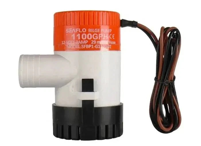 Boat Bilge Pump 1100 GPH 12 V - Compact design, efficient, submersible with 3.0 A draw and quiet operation.